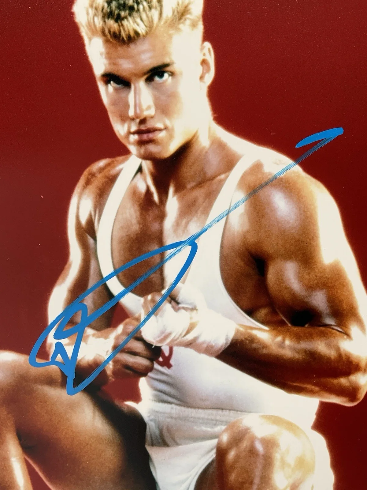 Dolph Lundgren — Dolph Lundgren signed 8x10 Rocky signed 8x10 USSR photo Ivan Drago auto SWAU, image 2