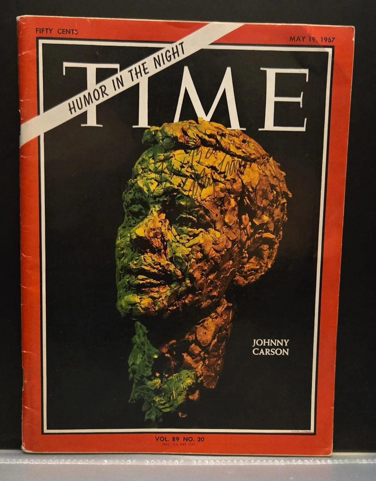 Johnny Carson — Johnny Carson Autographed Signed Time Magazine Cover 1967 Vintage Television