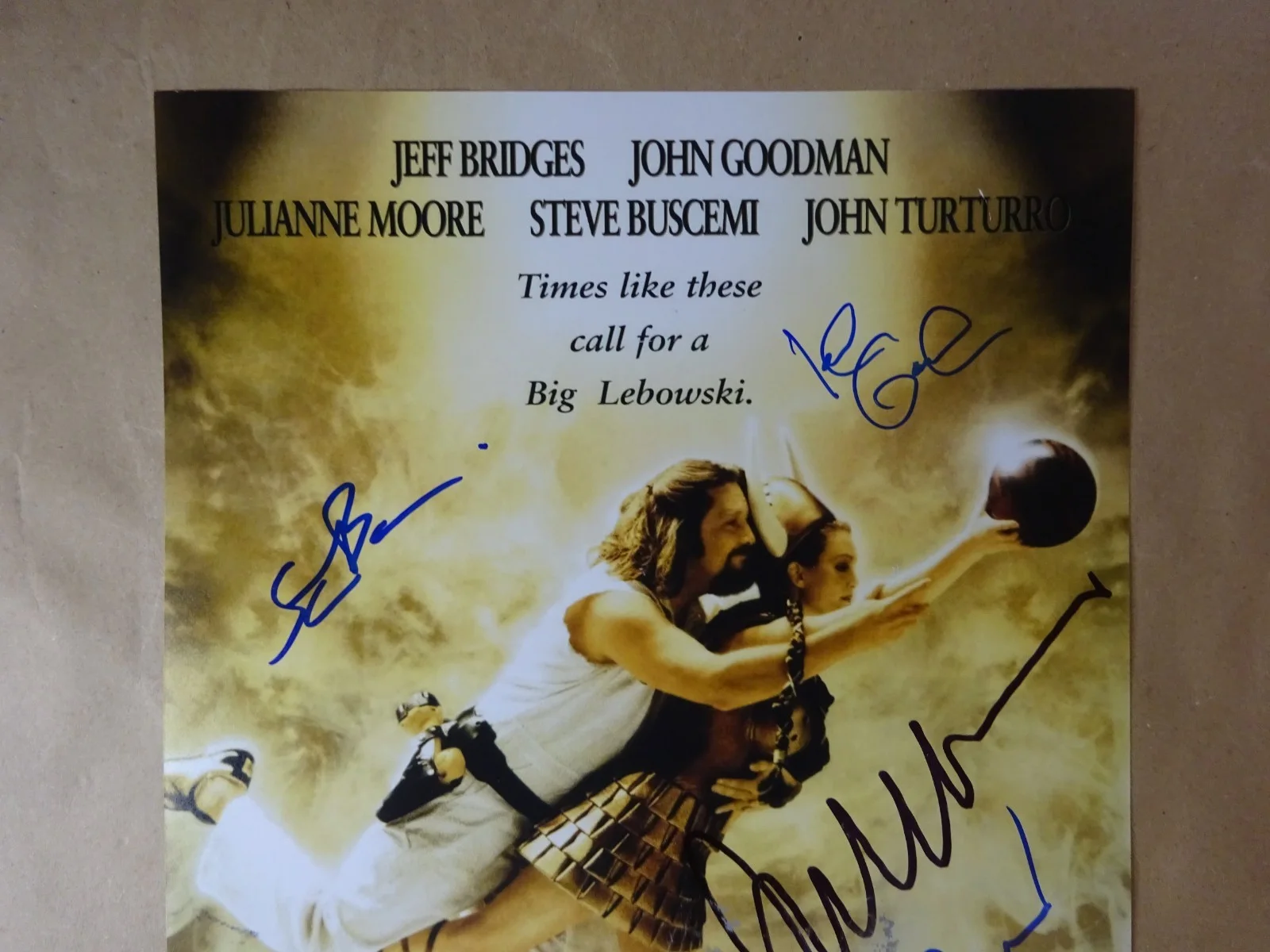 John Goodman, Jeff Bridges, John Turturro, Julianne Moore, Steve — Signed The Big Lebowski Autographed 11"x17" Photo Goodman Bridges BAS COA, image 4