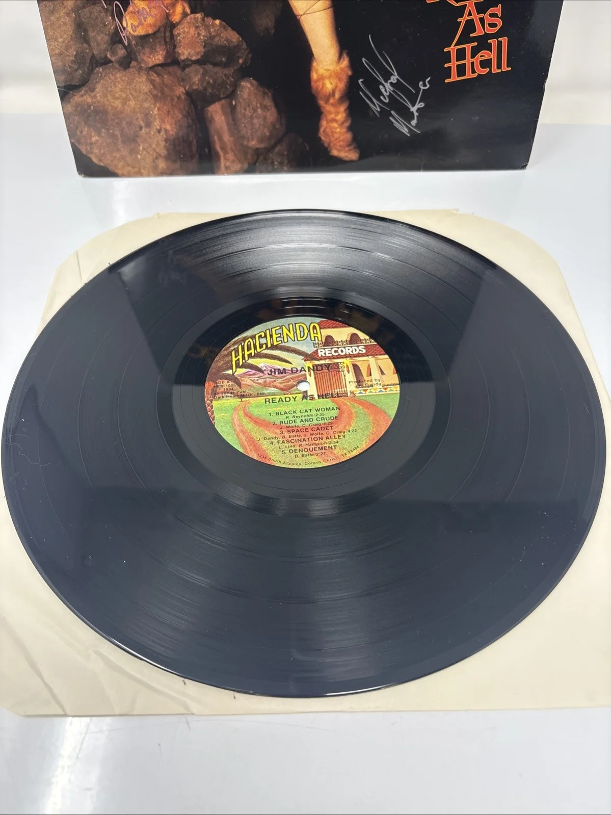 Jim Dandy Signed Autographed "Ready as Hell" Vintage Record Album, image 2