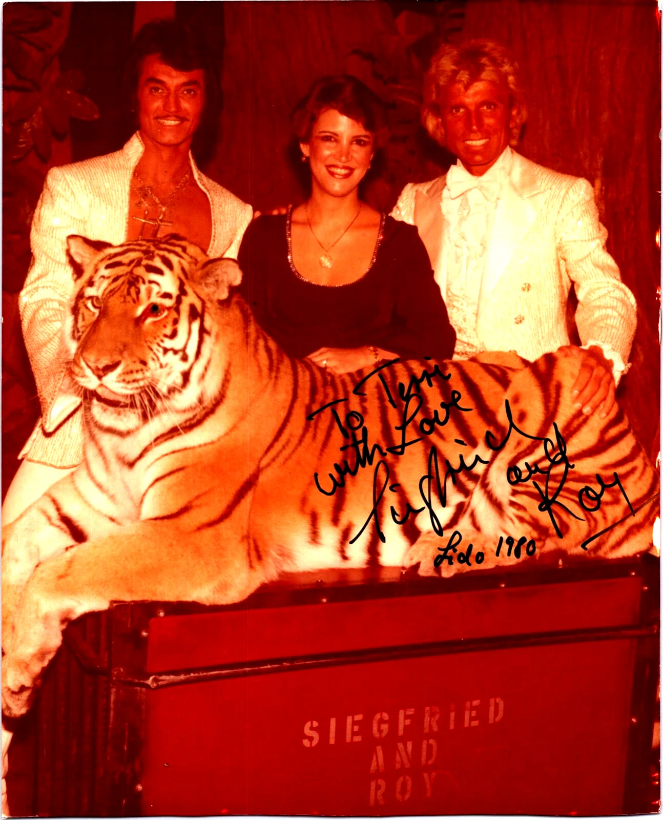 Siegfried and Roy — Siegfried and Roy RARE Signed Photo 1980 New Frontier Hotel & Casino