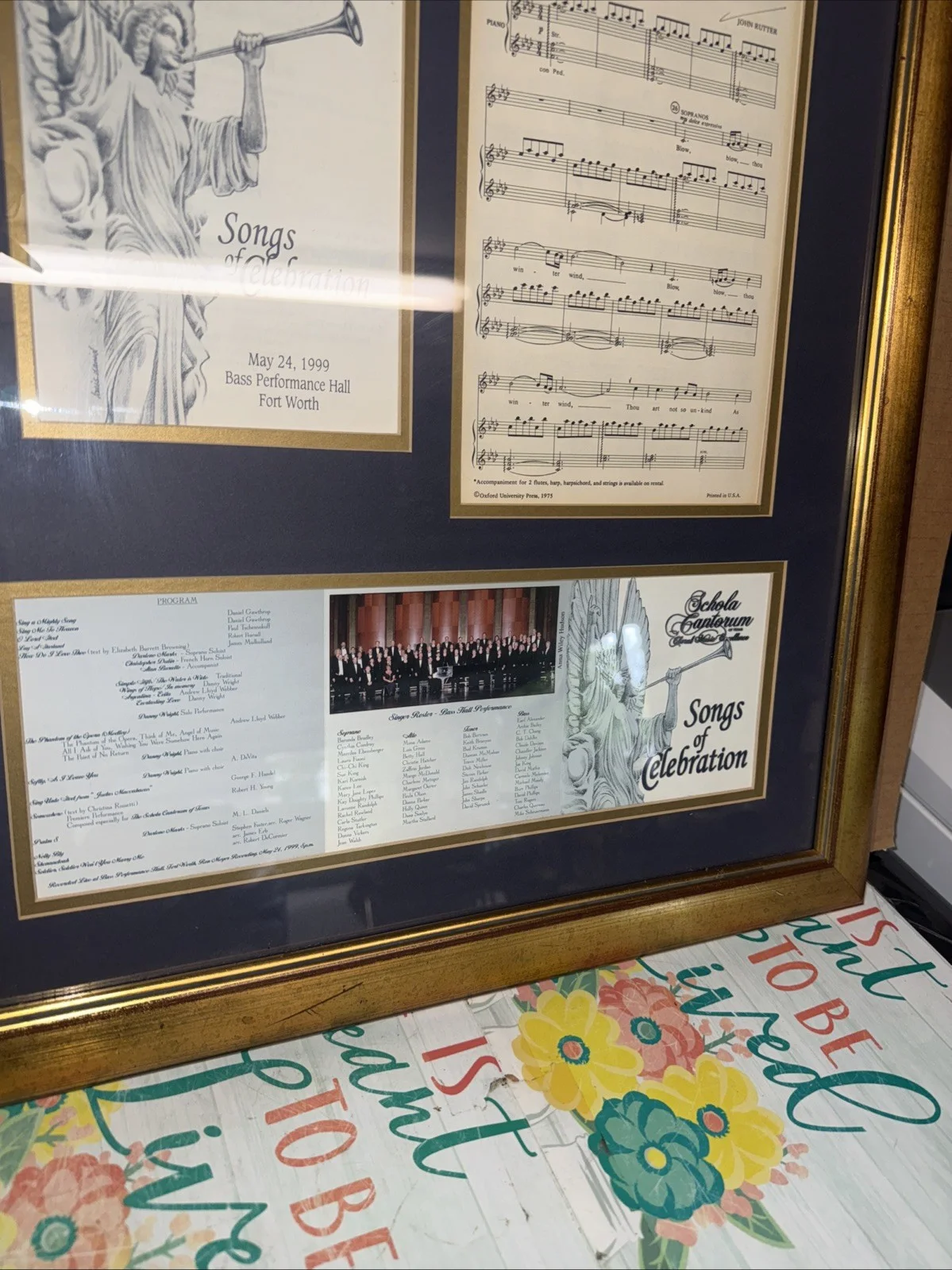 John Rutter 1999 Songs Of Celebration SIGNED sheet music Oxford Concert Framed, изображение 4