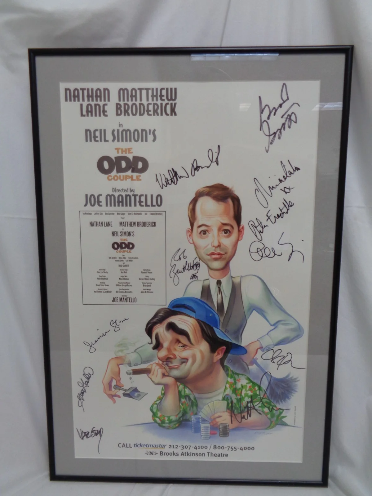 Nathan Lane, Matthew Broderick — Neil Simon's The Odd Couple signed poster Nathan Lane Matthew Broderick Broadway