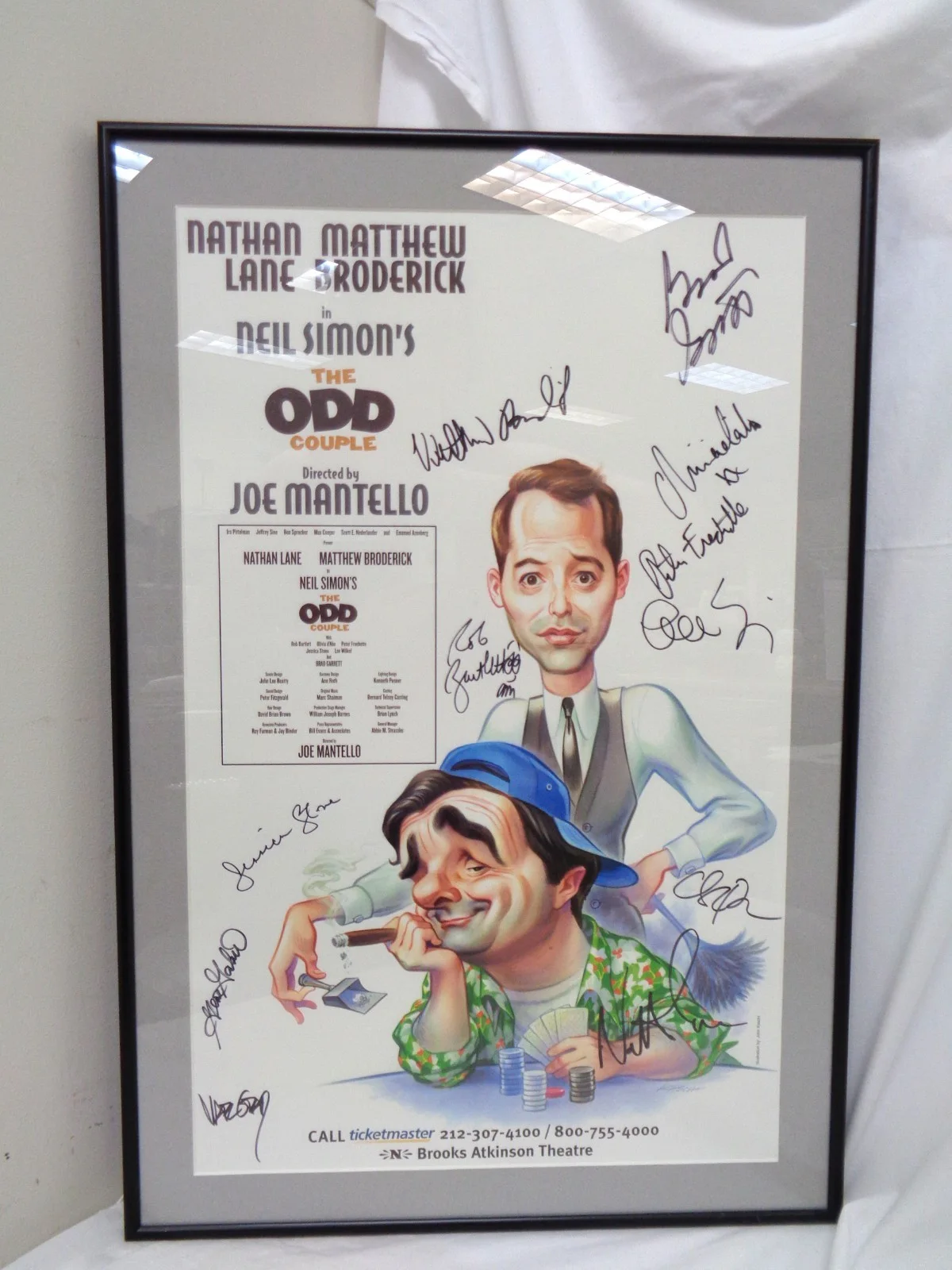 Nathan Lane, Matthew Broderick — Neil Simon's The Odd Couple signed poster Nathan Lane Matthew Broderick Broadway, image 2