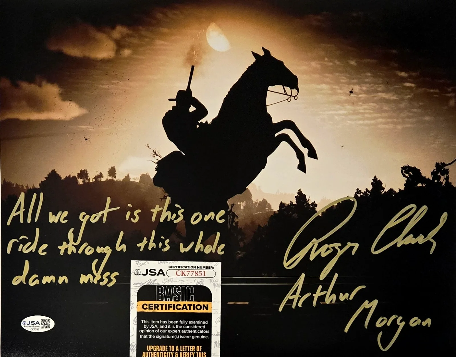 Roger Clark — Roger Clark Signed Photo Red Dead Redemption Arthur Morgan Autograph JSA COA 851