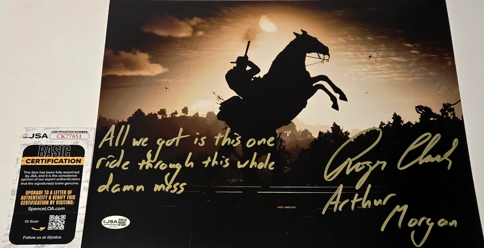 Roger Clark — Roger Clark Signed Photo Red Dead Redemption Arthur Morgan Autograph JSA COA 851, image 3