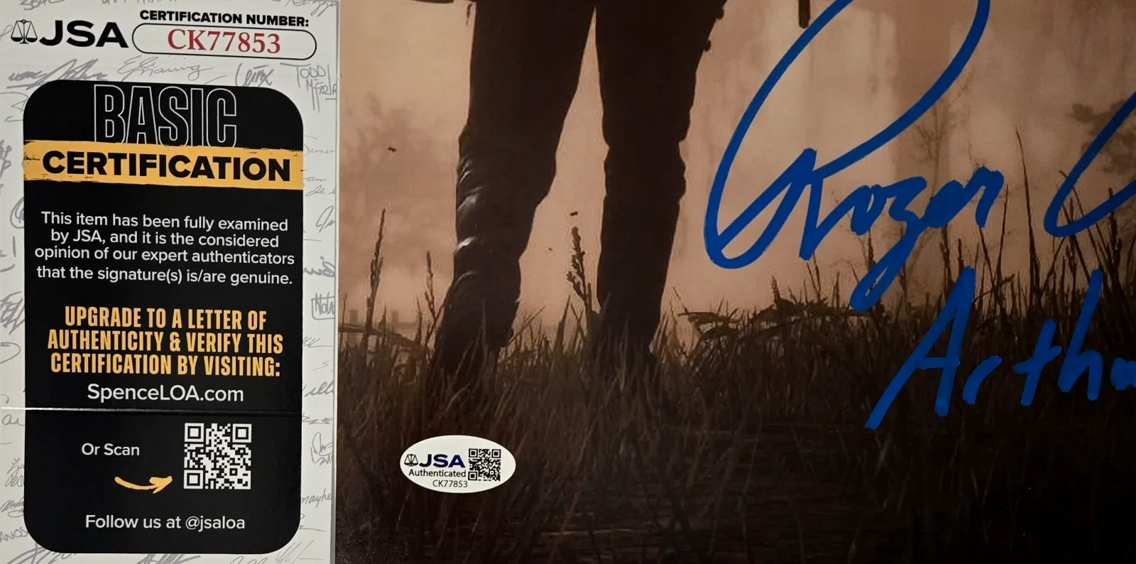 Roger Clark — Roger Clark Signed Photo Red Dead Redemption Arthur Morgan Autograph JSA COA 853, image 2