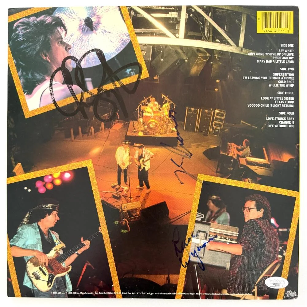 Chris Layton, Tommy Shannon, Stevie Ray Vaughn, Reese Wynans — Stevie Ray Vaughan & Double Trouble Signed Autograph Album Vinyl Record JSA COA, image 2