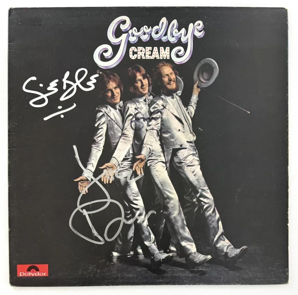 Ginger Baker, Jack Bruce, Eric Clapton — Eric Clapton Ginger Baker & Jack Bruce Signed Autograph Cream Album Record JSA