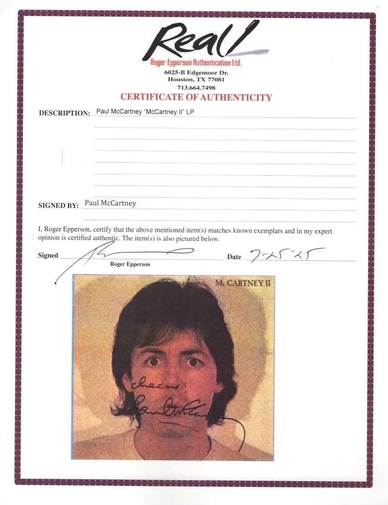 Paul McCartney — Paul McCartney The Beatles Signed Autograph II Album Vinyl Record LP w/ JSA COA, изображение 5