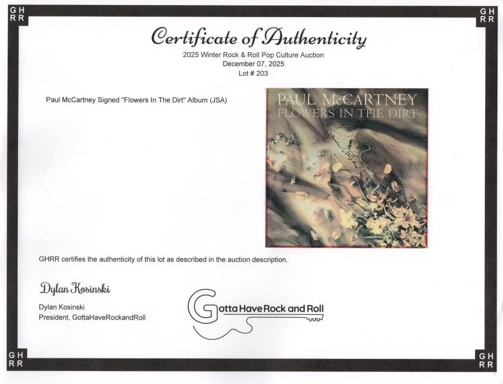 Paul McCartney — Paul McCartney The Beatles Signed Autograph Album Record Flowers in the Dirt JSA, изображение 5