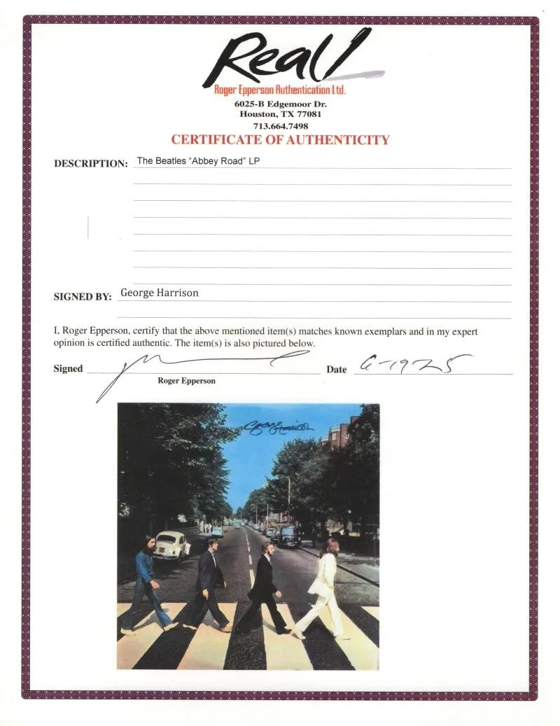George Harrison — George Harrison The Beatles Signed Autograph Album Record - Abbey Road JSA COA, image 4