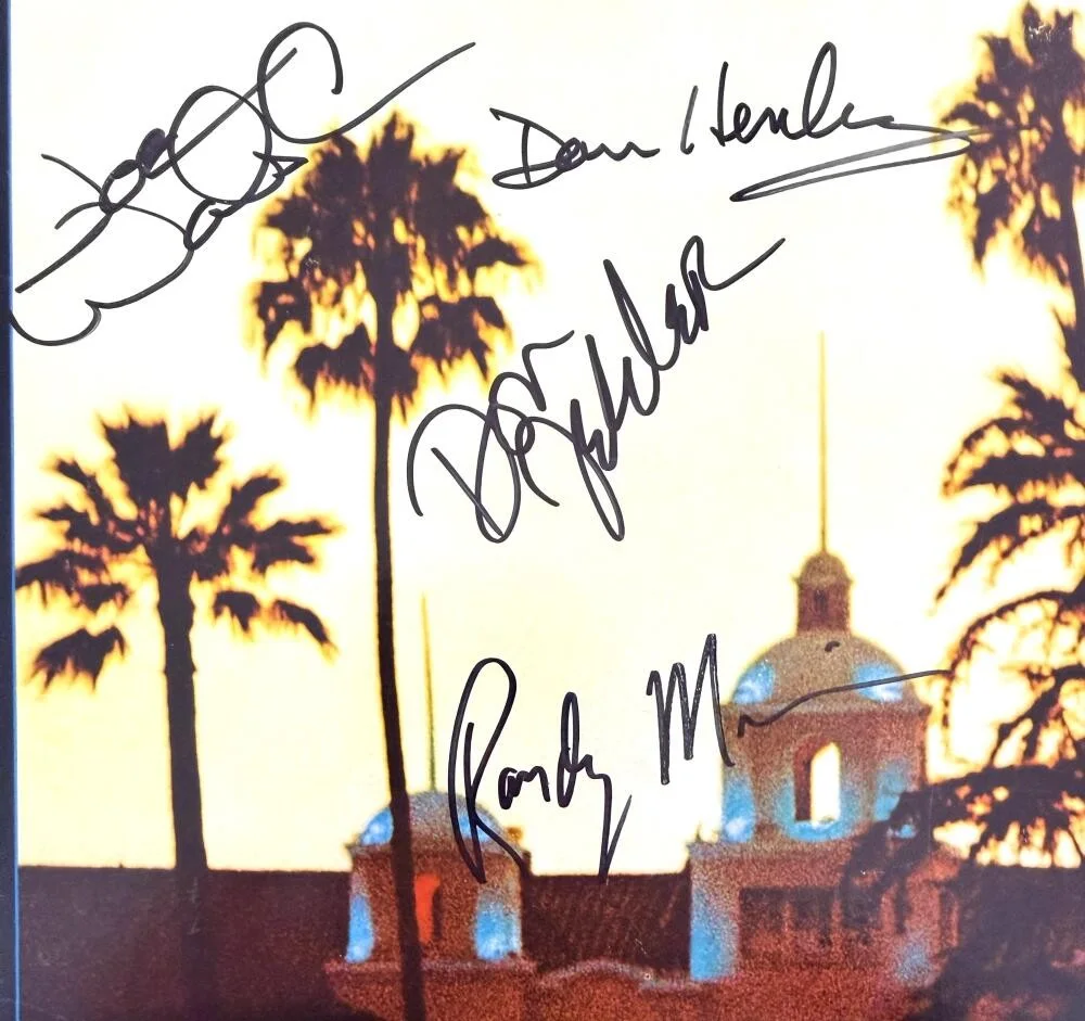 Don Felder, Glenn Frey, Don Henley, Randy Meisner, Joe Walsh — Eagles Signed Autograph Hotel California Album Don Henley Frey Walsh +2 JSA COA, image 3