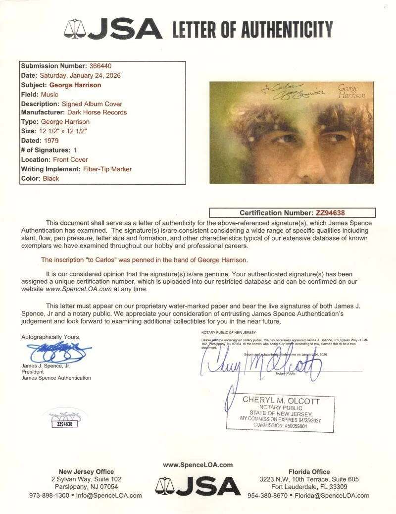 George Harrison — George Harrison The Beatles Signed Autograph Album Vinyl Record LP w/ JSA COA, image 4