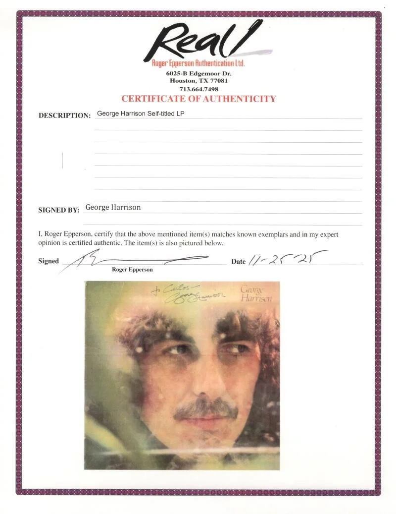 George Harrison — George Harrison The Beatles Signed Autograph Album Vinyl Record LP w/ JSA COA, image 5
