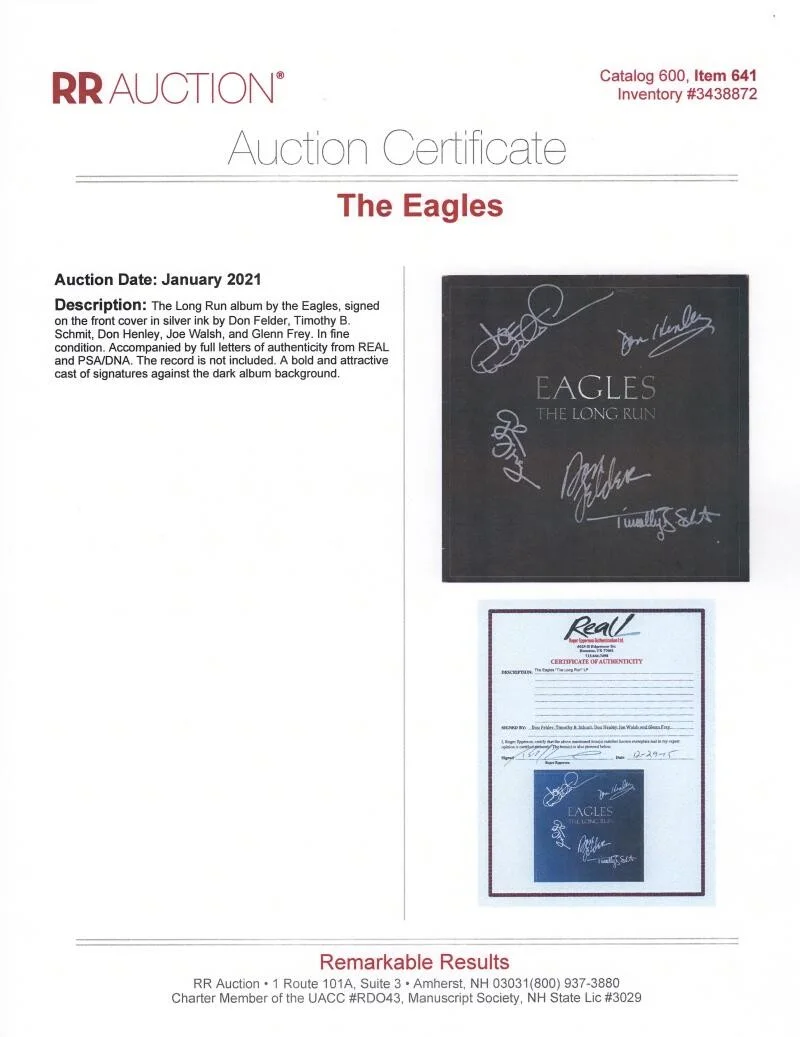 Don Felder, Glenn Frey, Don Henley, Timothy B Schmit, Joe Walsh — Eagles Full Band Signed Autograph Album Don Henley Glenn Frey Joe Walsh PSA COA, изображение 5