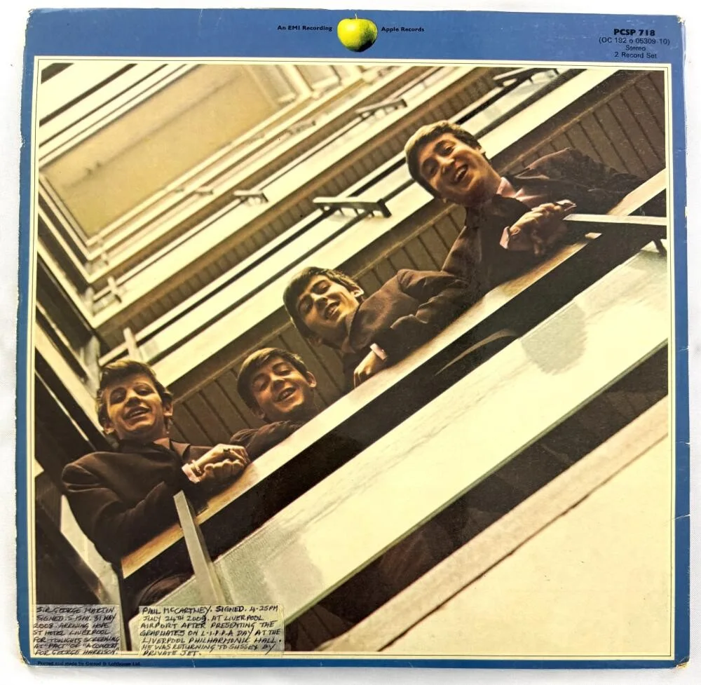 George Martin, Paul McCartney — Paul McCartney & George Martin Signed Autograph Beatles Album Record LP PSA COA, image 2