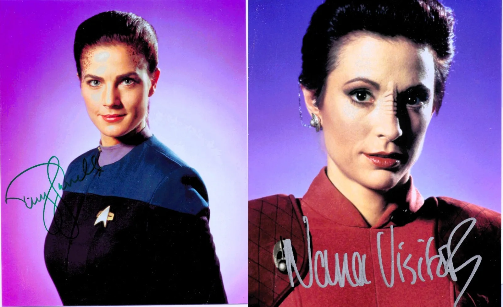 Terry Farrell, Nana Visitor — Terry Farrell & Nana Visitor 2 pics SIGNED "IN PERSON" 8x10 STAR TREK