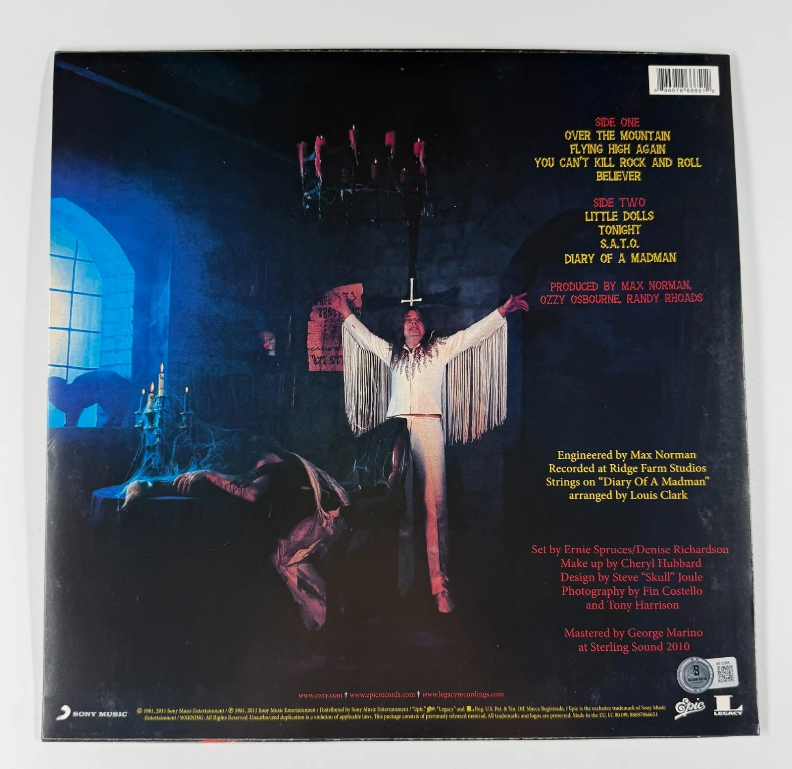 OZZY OSBOURNE SIGNED DIARY OF A MADMAN VINYL ALBUM BAS BECKETT AUTHENTICATED, image 3
