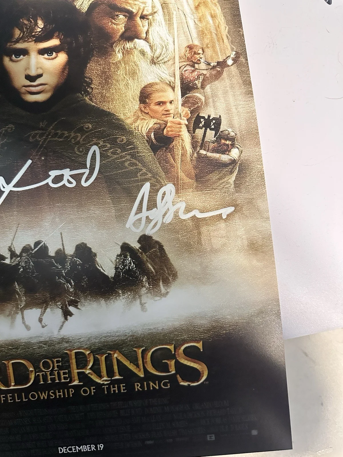 Elijah Wood Sean Astin Andy Serkis — ELIJAH WOOD, SEAN ASTIN & ANDY SERKIS signed auto 11x14 photo LORD OF THE RINGS!, изображение 3
