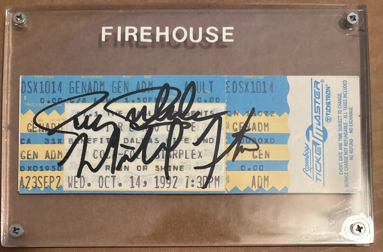 Firehouse Signed Concert Ticket 10-14-1992 Dallas TX All 4 Members, image 2