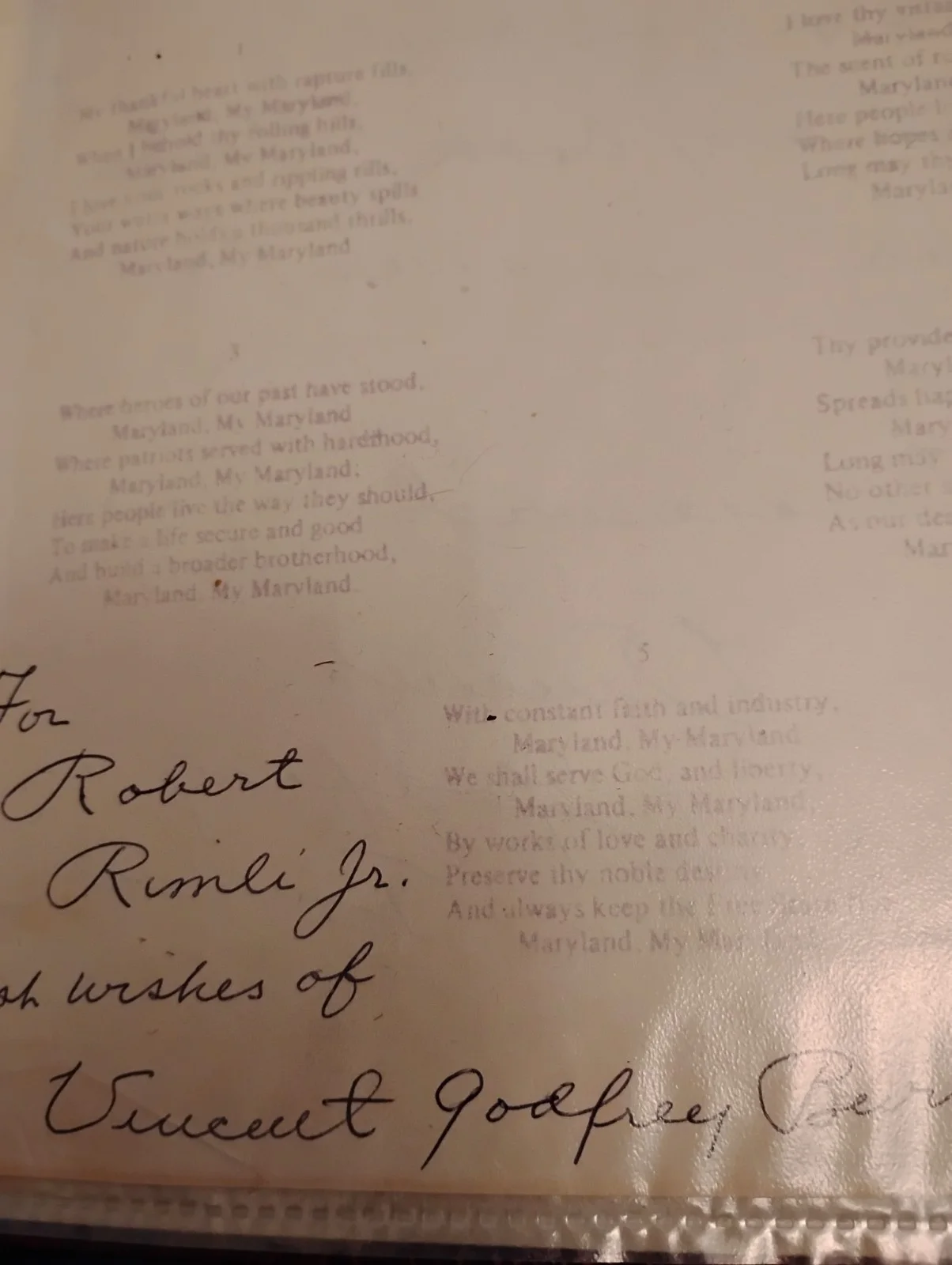 Vincent Godfrey Burns — Poet Laurette Vincent Godfrey Burns Autographed Poem, image 2