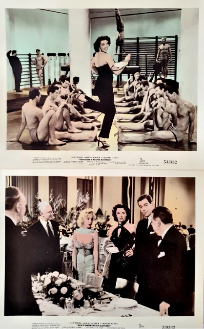 GENTLEMEN PREFER BLONDES SET OF 6 CARDS 10"x8" MARILYN MONROE JANE RUSSELL 1980s, изображение 4