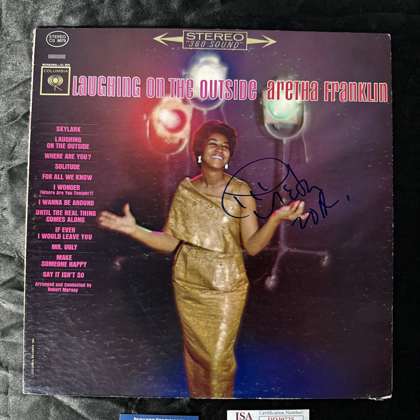 Aretha Franklin Signed LP Laughing On The Outside BAS JSA COA Autograph, image 2