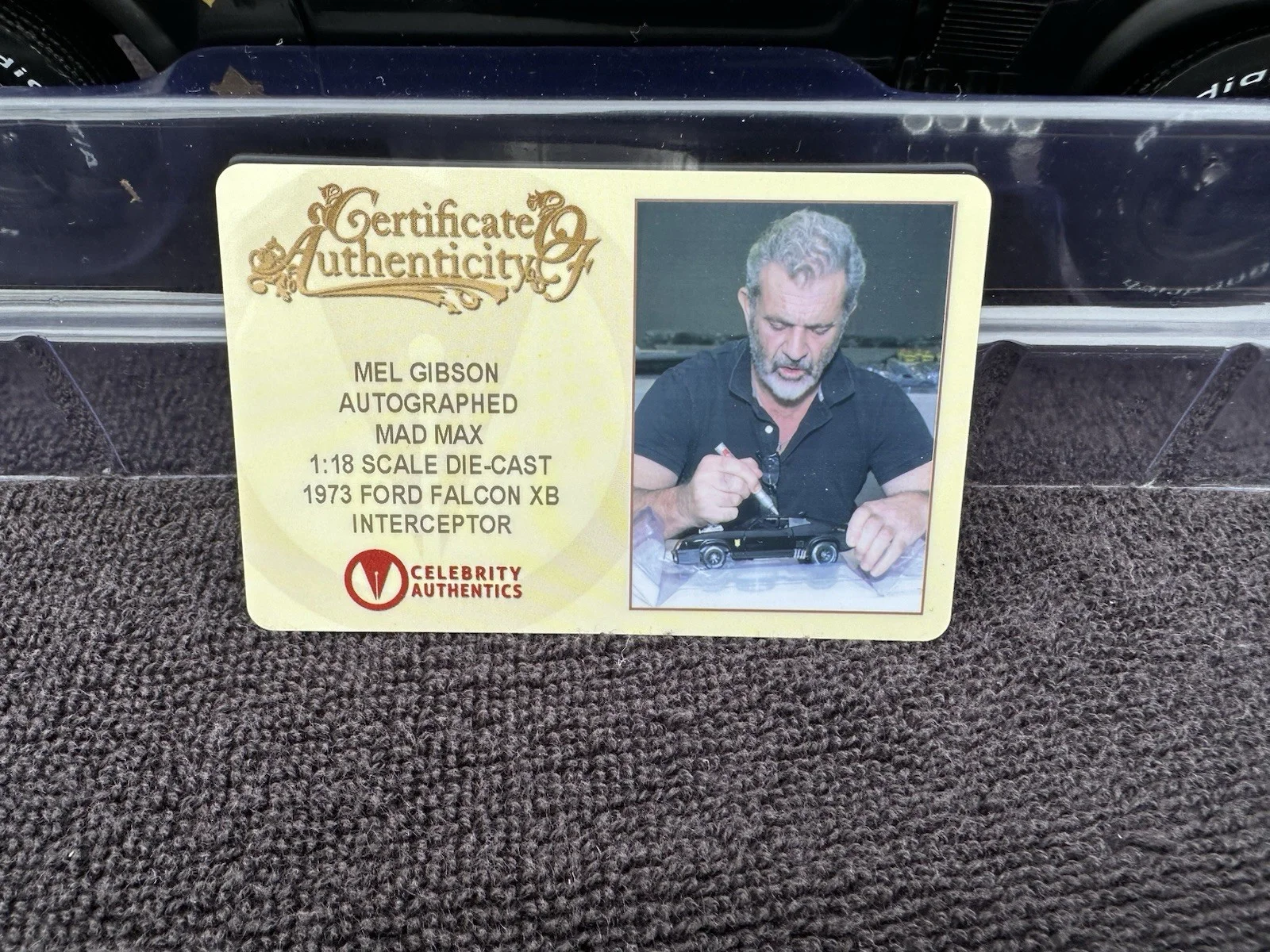 Mel Gibson — Mel Gibson Autographed Mad Max 1:18 Scale Die-Cast 1973 Ford Falcon Interceptor, image 2
