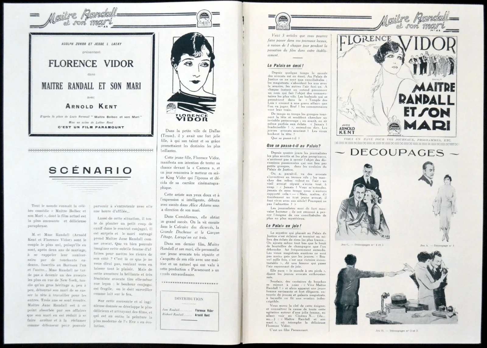 WORLD AT HER FEET 1927 Florence Vidor, Arnold Kent FRENCH PRESSBOOK, изображение 2