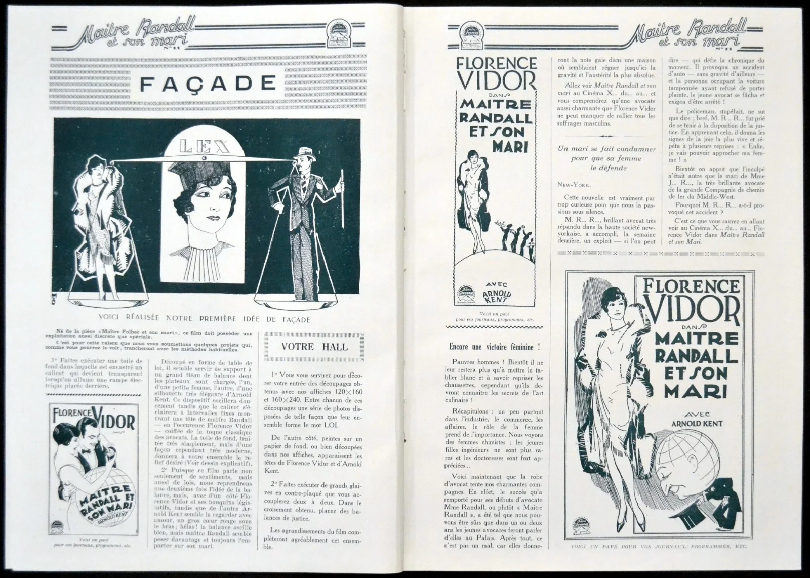 WORLD AT HER FEET 1927 Florence Vidor, Arnold Kent FRENCH PRESSBOOK, изображение 3
