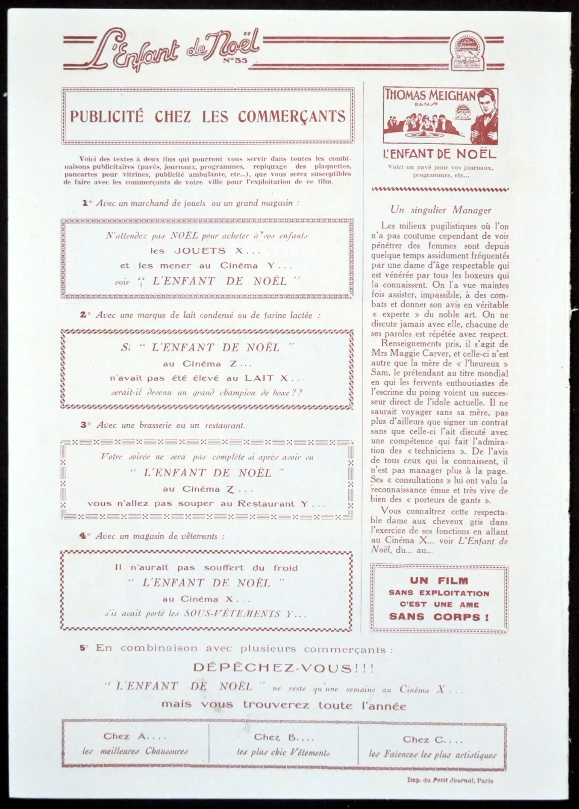 WE’RE ALL GAMBLERS 1927 Thomas Meighan, Marietta Millner FRENCH PRESSBOOK, image 5