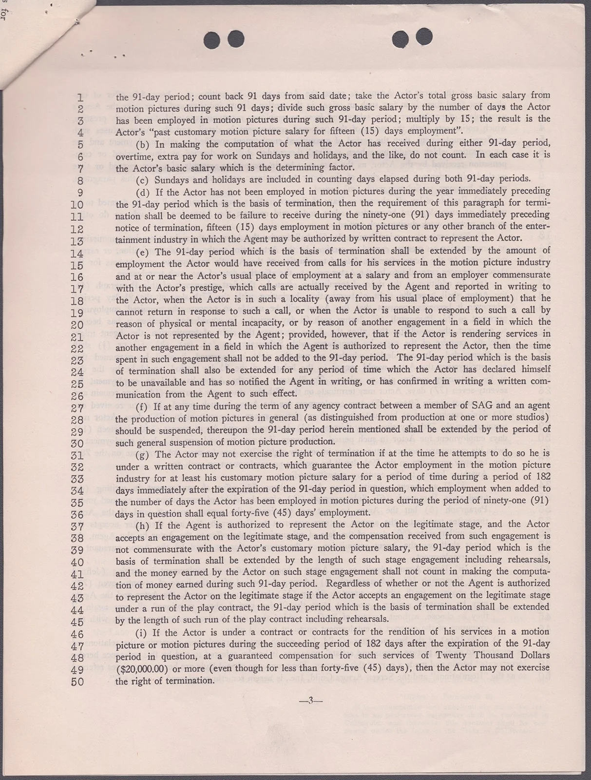 Stuart Erwin — STUART ERWIN - CONTRACT SIGNED 03/26/1951, изображение 3