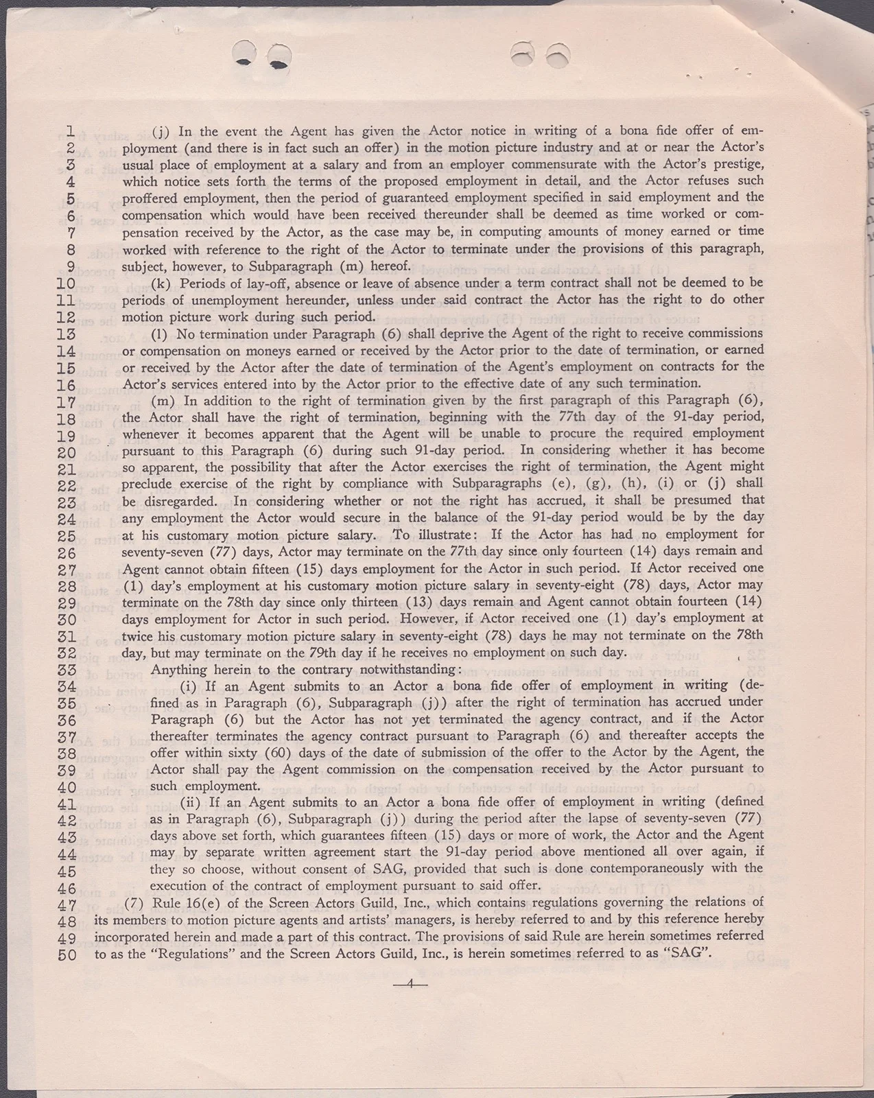 Stuart Erwin — STUART ERWIN - CONTRACT SIGNED 03/26/1951, изображение 4