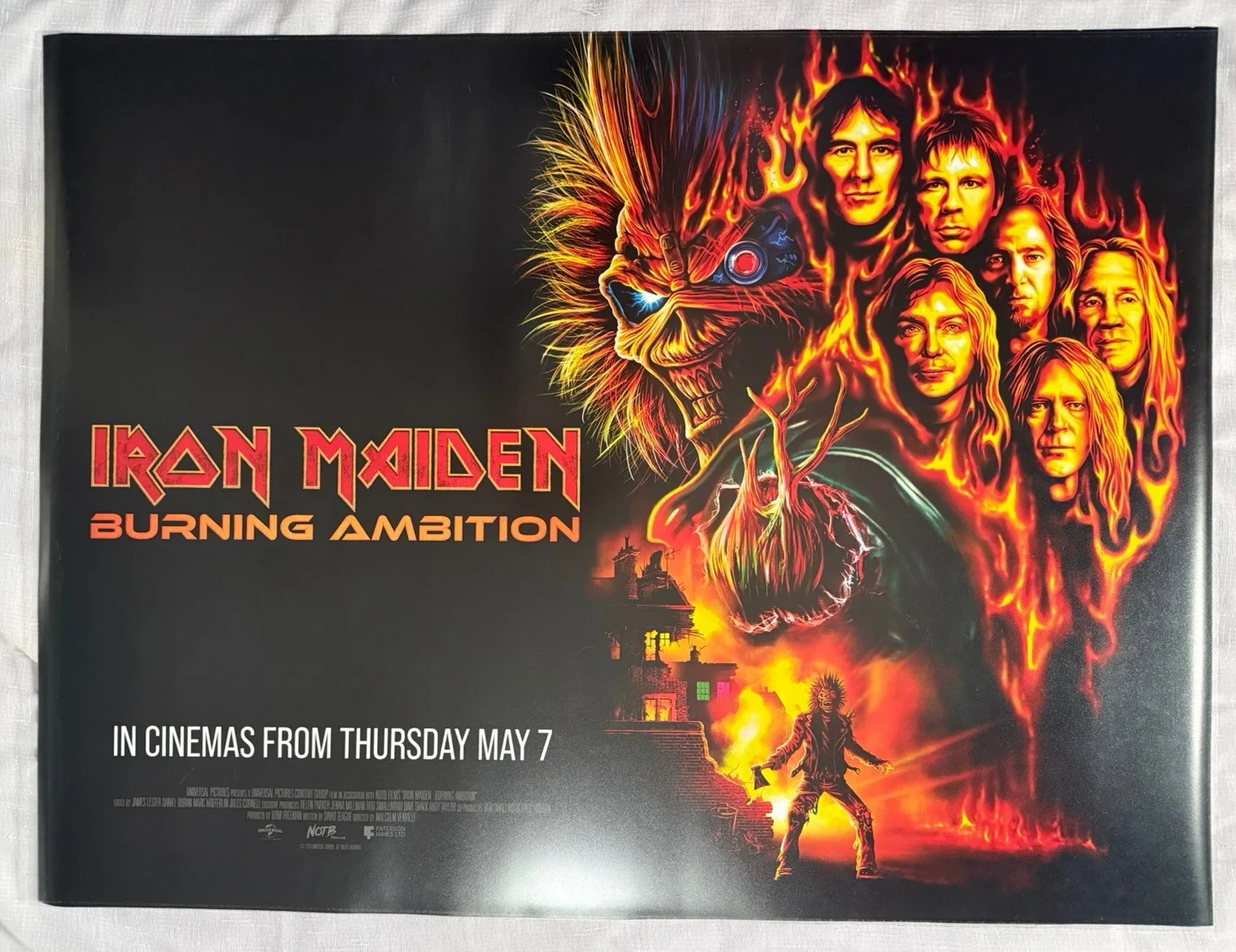 IRON MAIDEN – BURNING AMBITION – ORIGINAL PROMOTIONAL POSTER – 30 x 40 – ROLLED, изображение 3