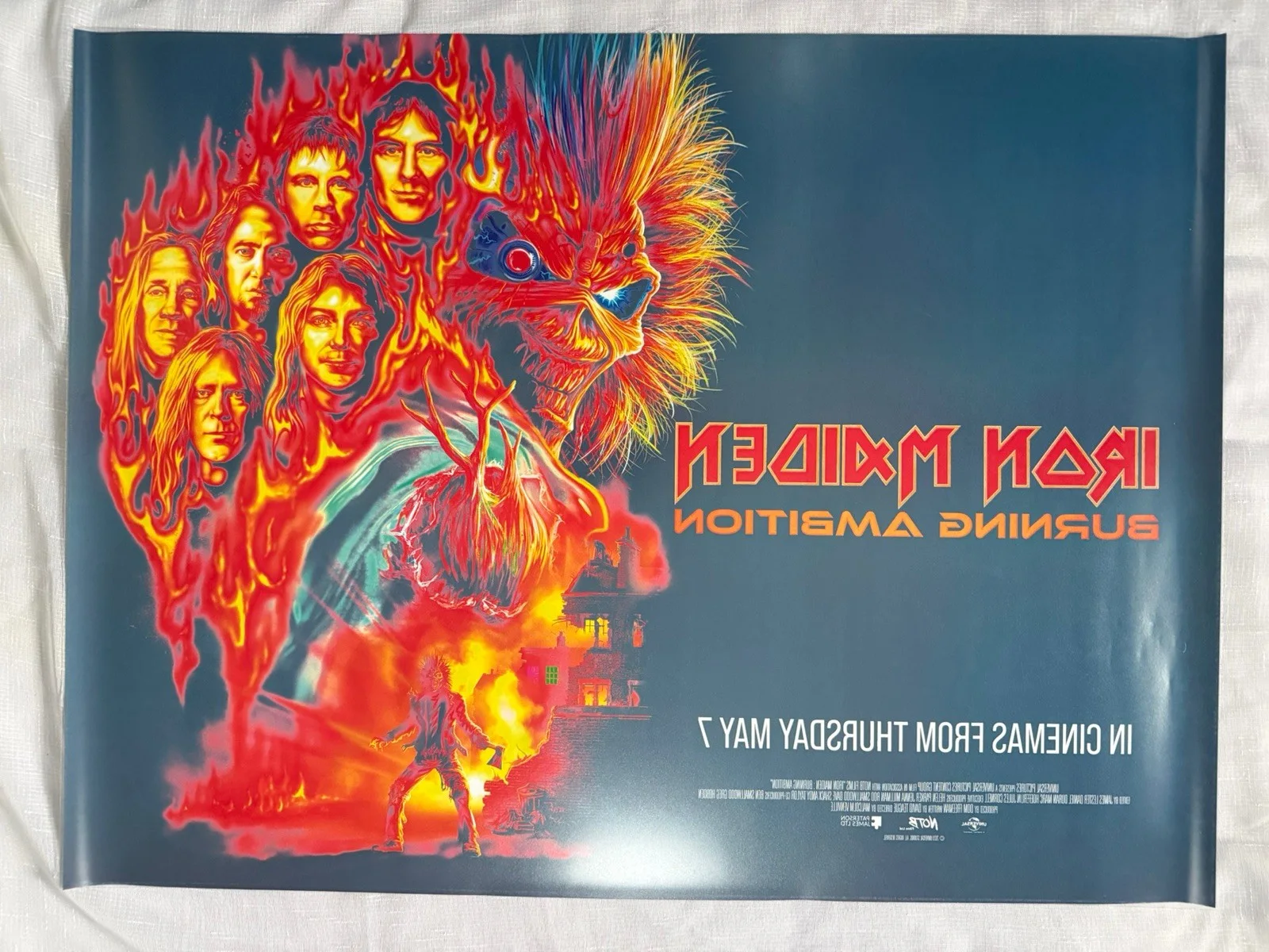 IRON MAIDEN – BURNING AMBITION – ORIGINAL PROMOTIONAL POSTER – 30 x 40 – ROLLED, изображение 4