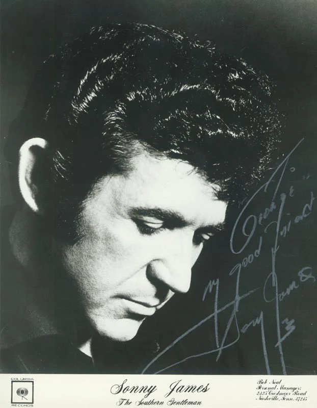 Sonny James — SONNY JAMES - INSCRIBED PRINTED PHOTOGRAPH SIGNED IN INK