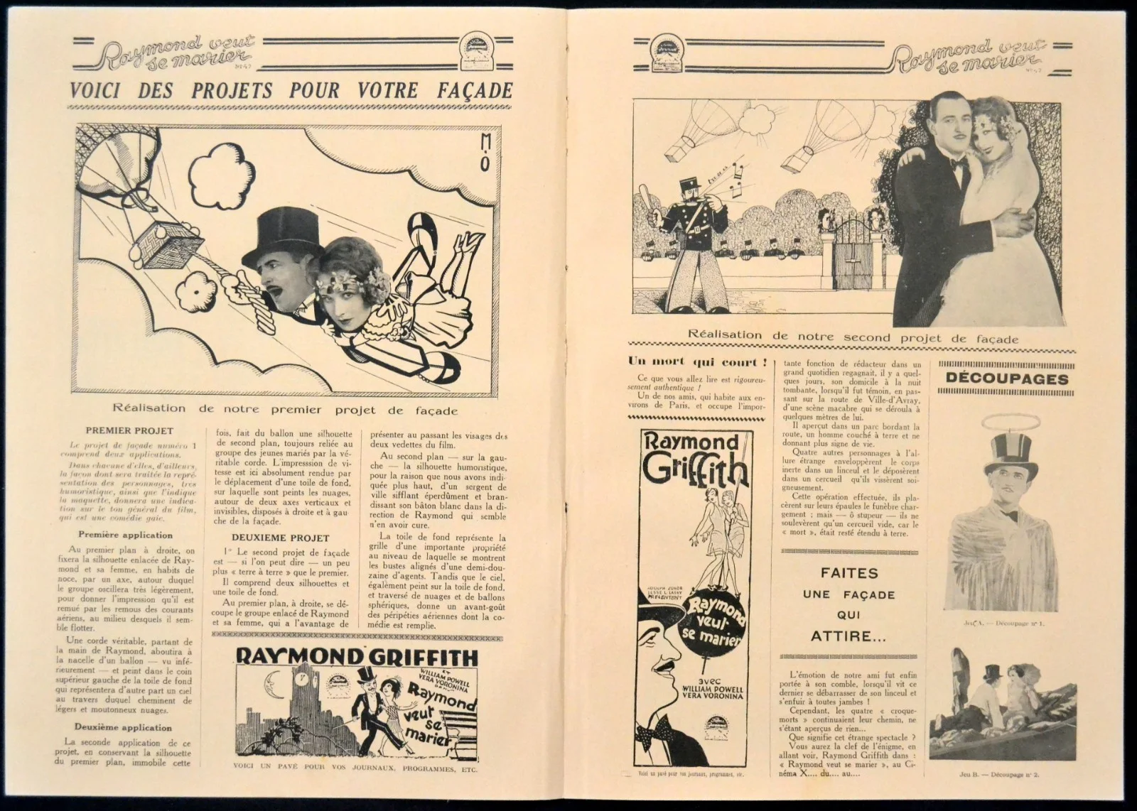 TIME TO LOVE 1927 Raymond Griffith William Powell Vera Voronina FRENCH PRESSBOOK, изображение 3