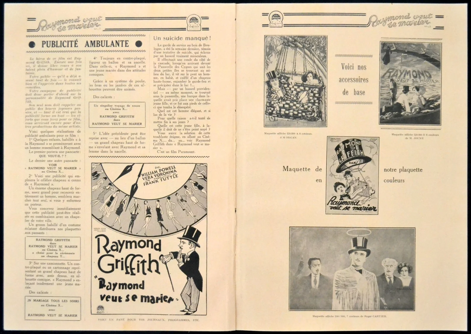 TIME TO LOVE 1927 Raymond Griffith William Powell Vera Voronina FRENCH PRESSBOOK, изображение 4