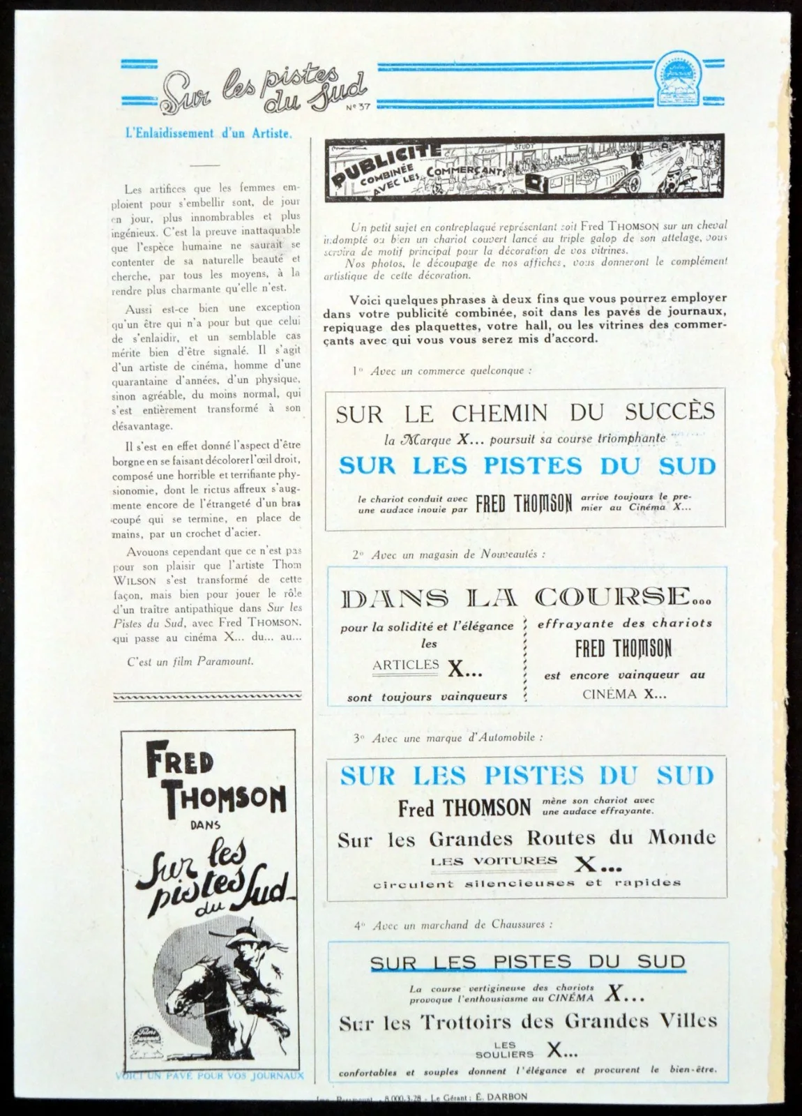 PIONEER SCOUT 1928 Fred Thomson, Nora Lane, William Courtright FRENCH PRESSBOOK, изображение 5