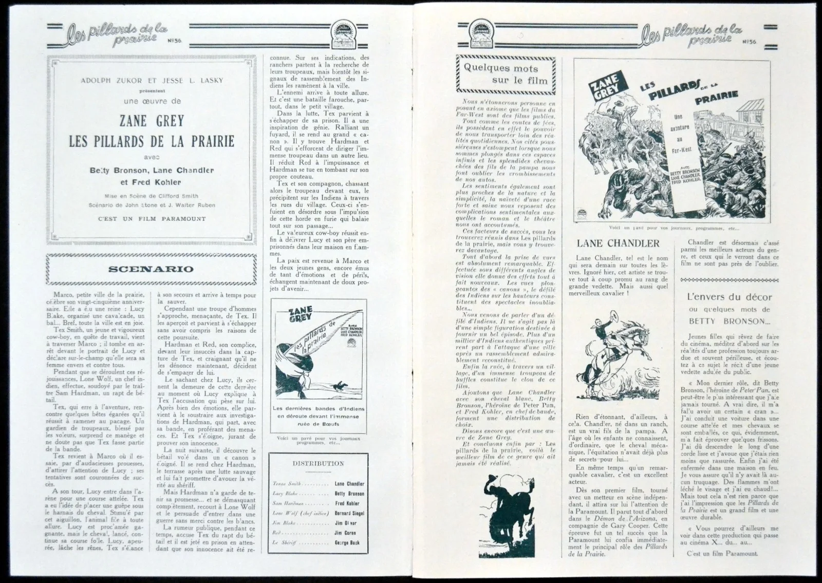 OPEN RANGE 1927 Betty Bronson, Lane Chandler, Fred Kohler FRENCH PRESSBOOK, изображение 2