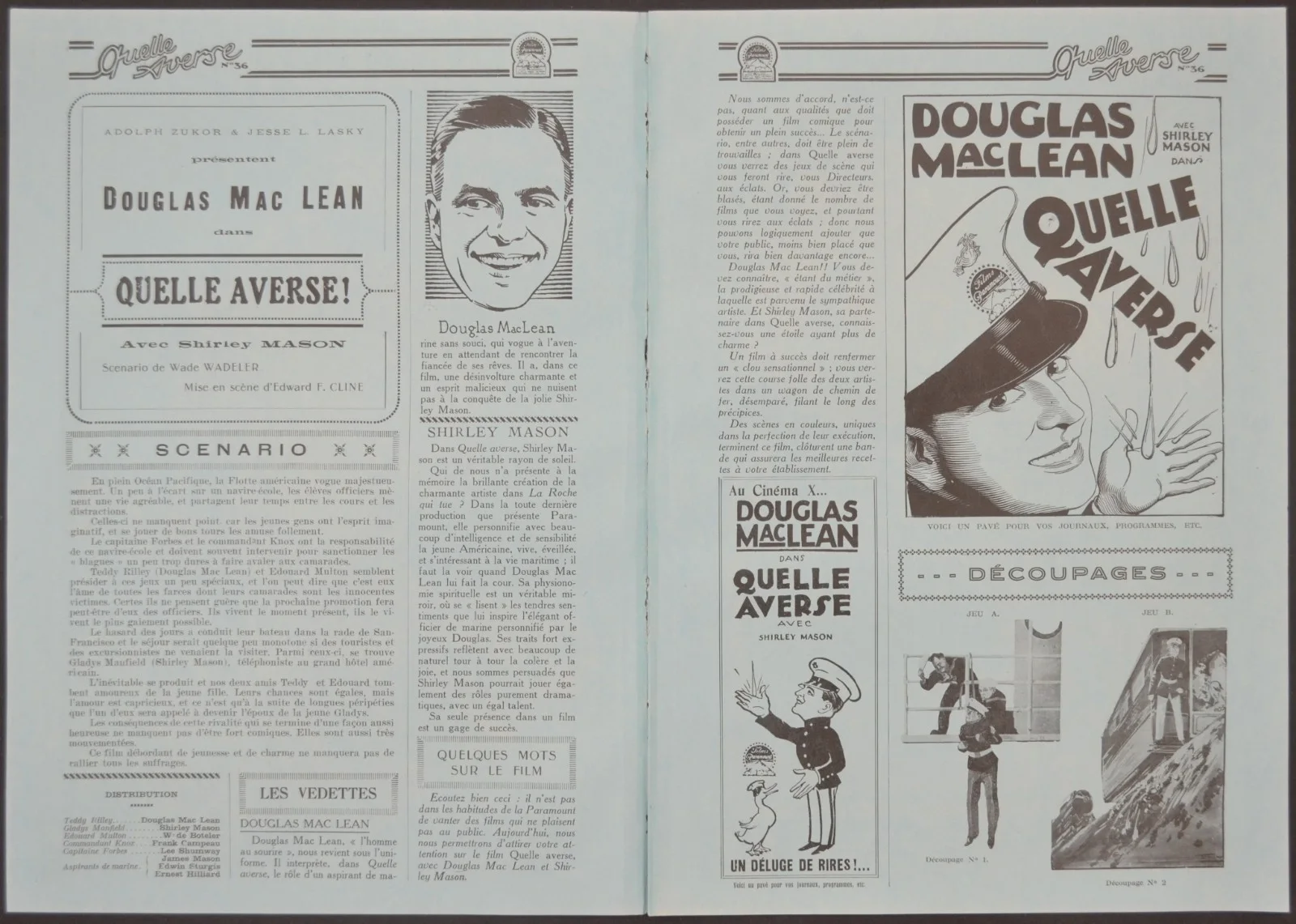 LET IT RAIN 1927 Douglas MacLean, Shirley Mason, Wade Boteler FRENCH PRESSBOOK, image 2