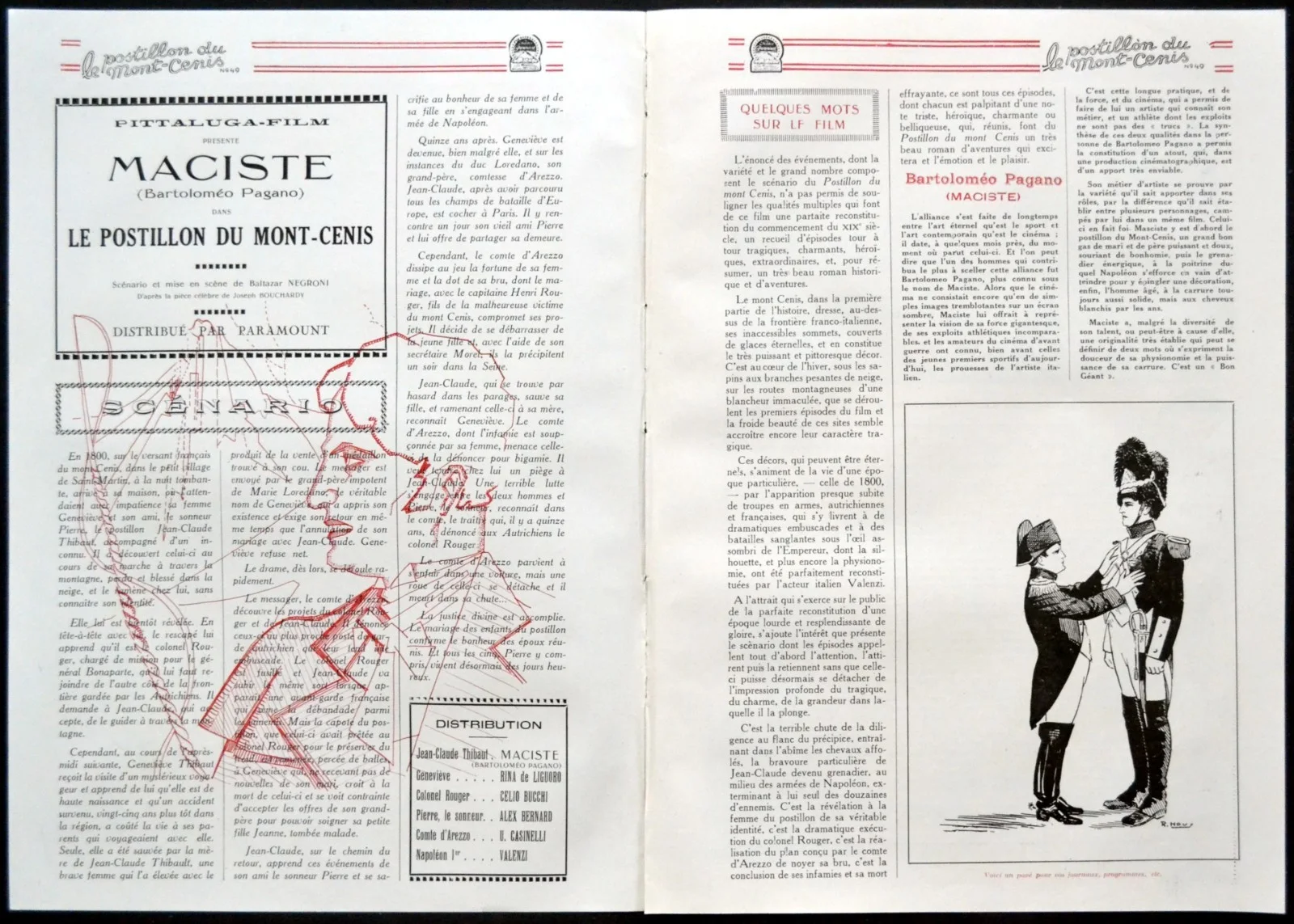 IL VETTURALE DEL MONCENISIO 1927 Bartolomeo Pagano FRENCH PRESSBOOK, изображение 2