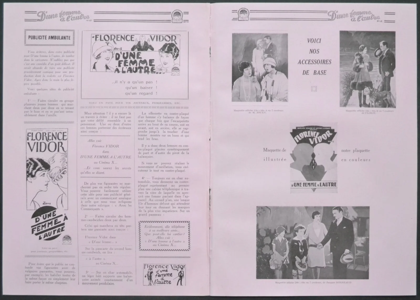 ONE WOMAN TO ANOTHER 1927 Florence Vidor, Theodore von Eltz FRENCH PRESSBOOK, изображение 4