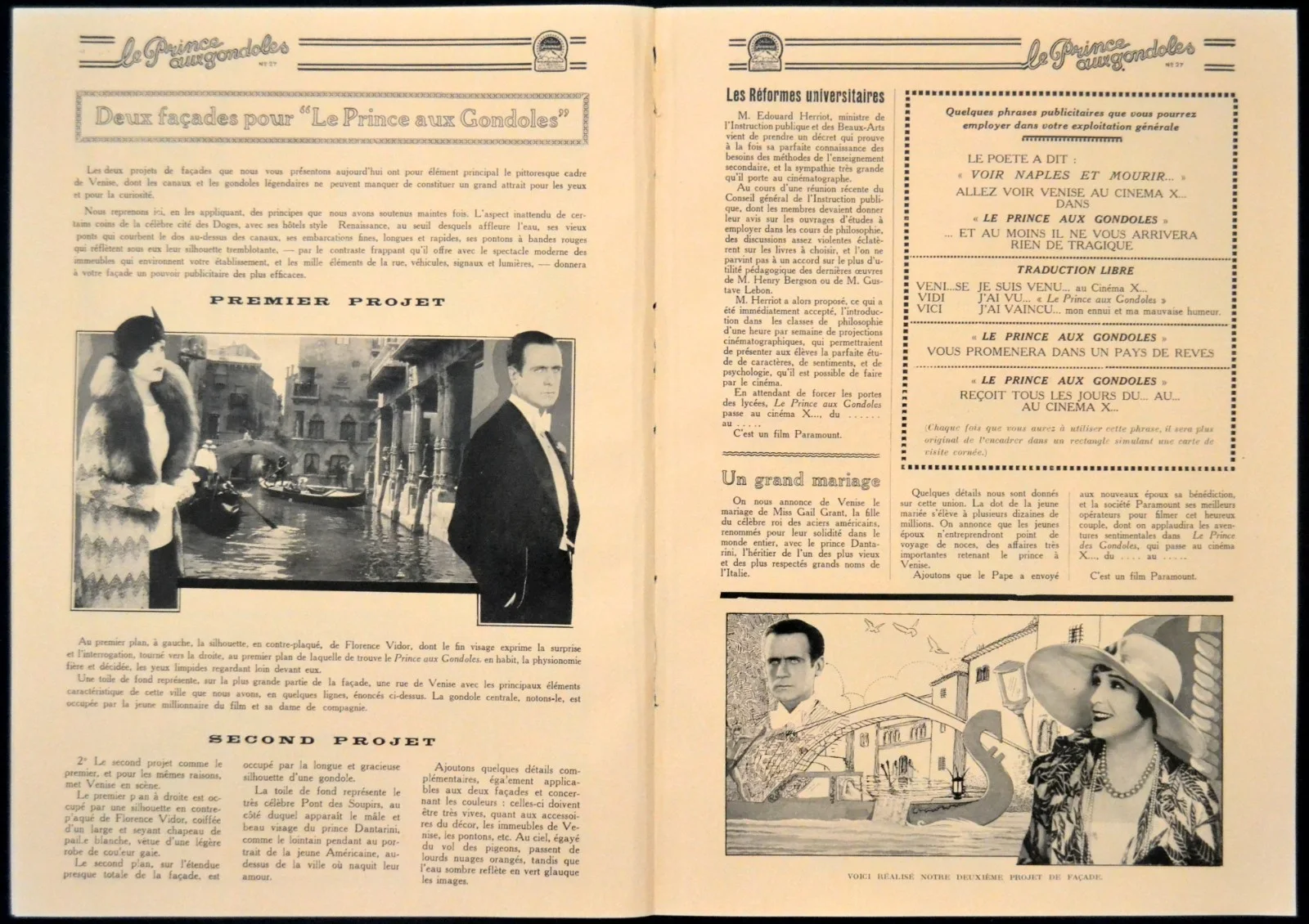 HONEYMOON HATE 1927 Florence Vidor, Tullio Carminati FRENCH PRESSBOOK, image 3
