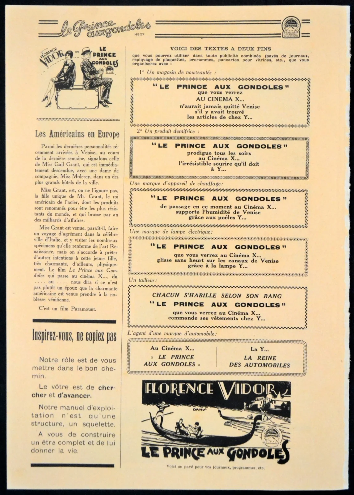 HONEYMOON HATE 1927 Florence Vidor, Tullio Carminati FRENCH PRESSBOOK, image 5