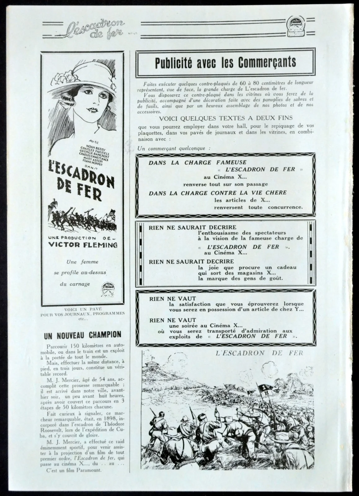 ROUGH RIDERS 1927 Noah Beery, Charles Farrell, George Bancroft FRENCH PRESSBOOK, image 5
