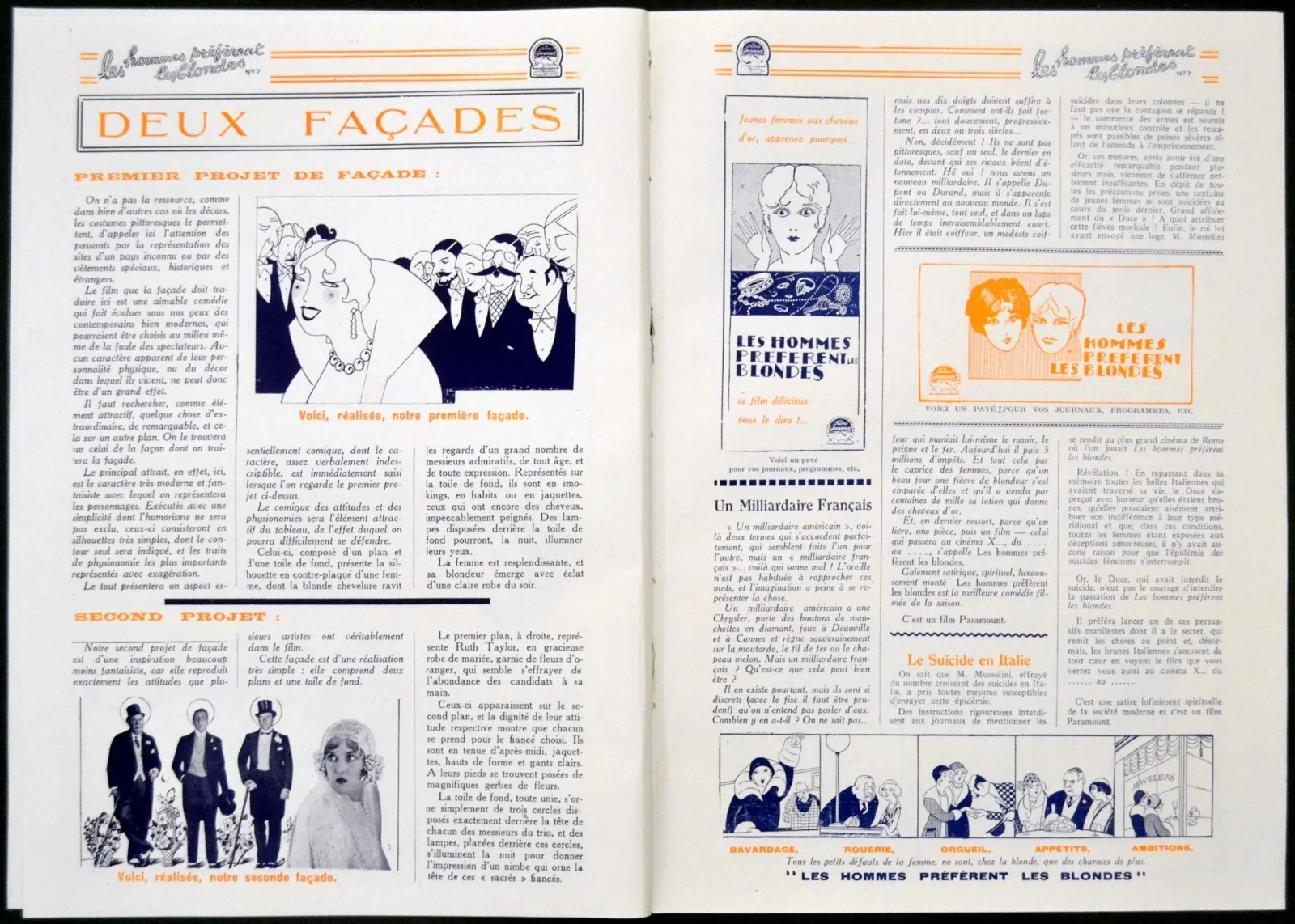 GENTLEMEN PREFER BLONDES 1928 Ruth Taylor, Alice White FRENCH PRESSBOOK, image 3