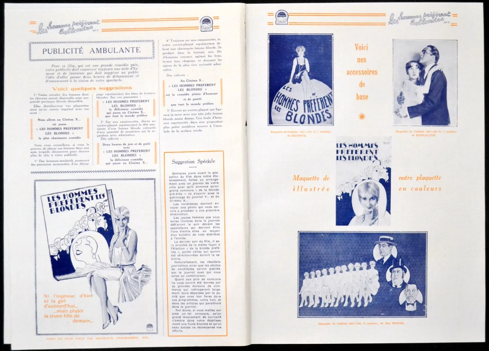 GENTLEMEN PREFER BLONDES 1928 Ruth Taylor, Alice White FRENCH PRESSBOOK, image 4