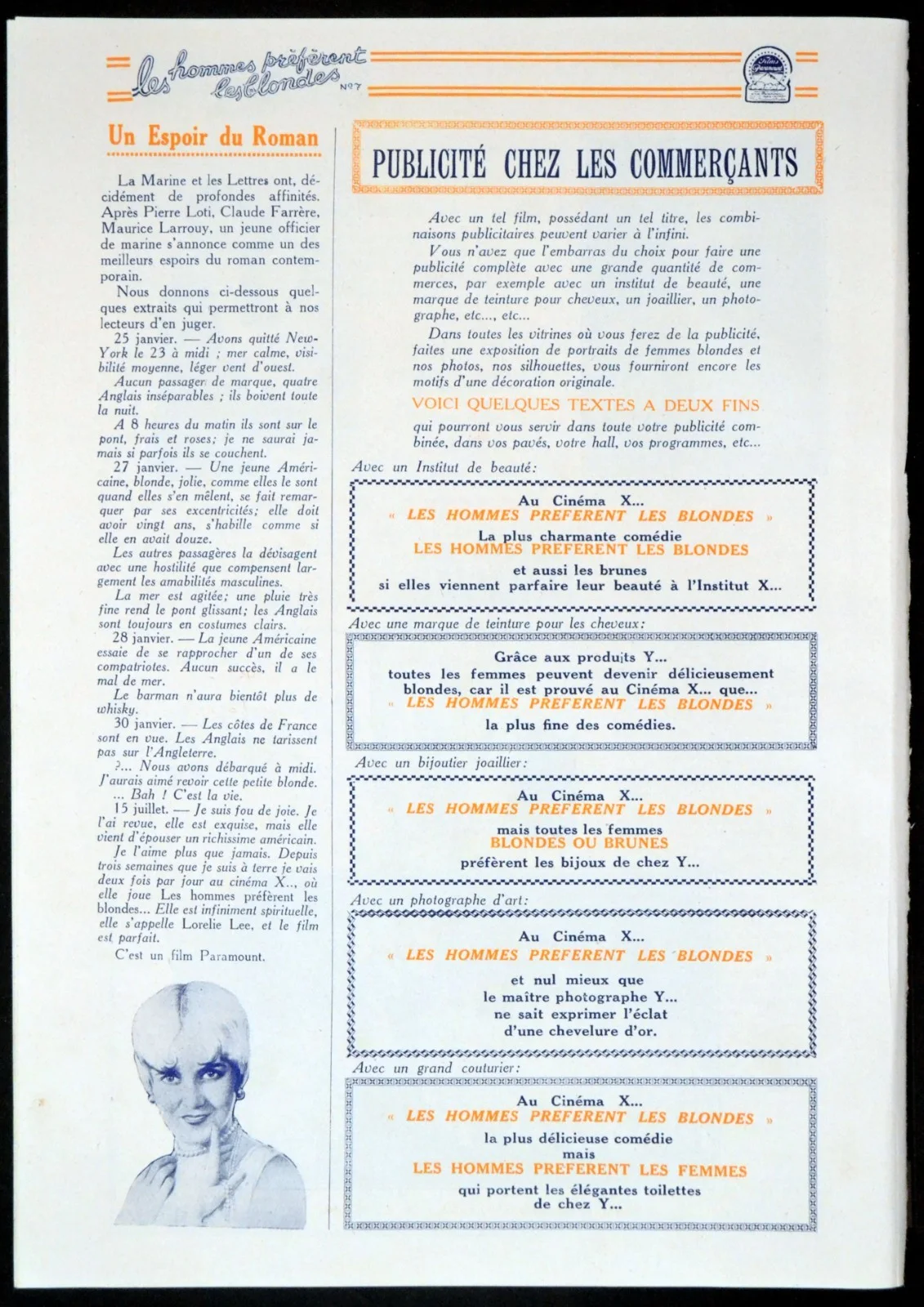 GENTLEMEN PREFER BLONDES 1928 Ruth Taylor, Alice White FRENCH PRESSBOOK, image 5